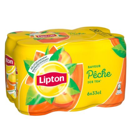 LIPTON Ice Tea pêche boisson au thé glacé 6X33 cl