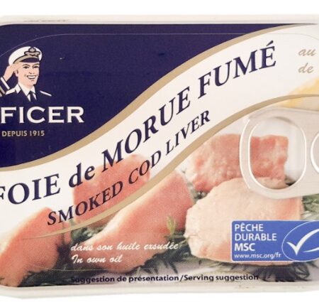 Foie de morue fumé au feu de bois Officer 120g