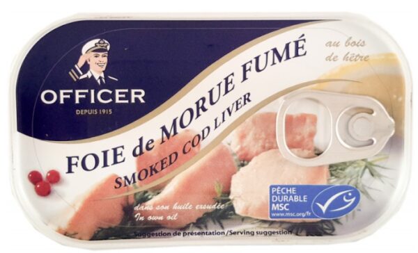 Foie de morue fumé au feu de bois Officer 120g